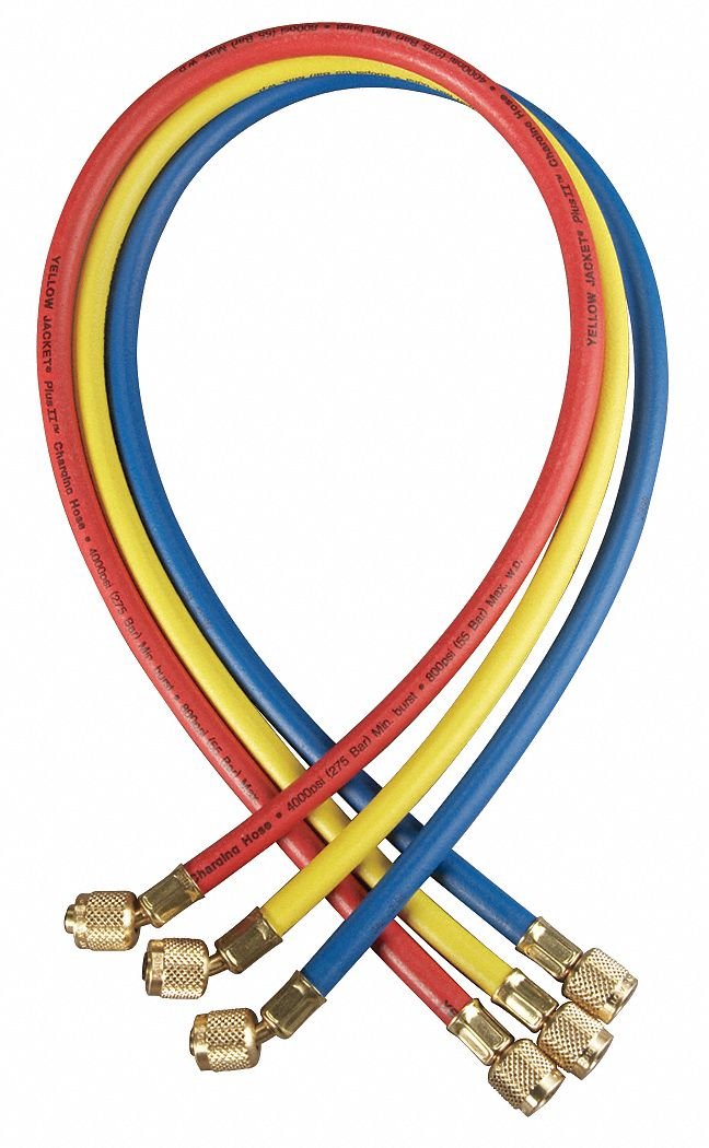 Yellow Jacket Manifold Hose Set 72 in Red Yellow Blue