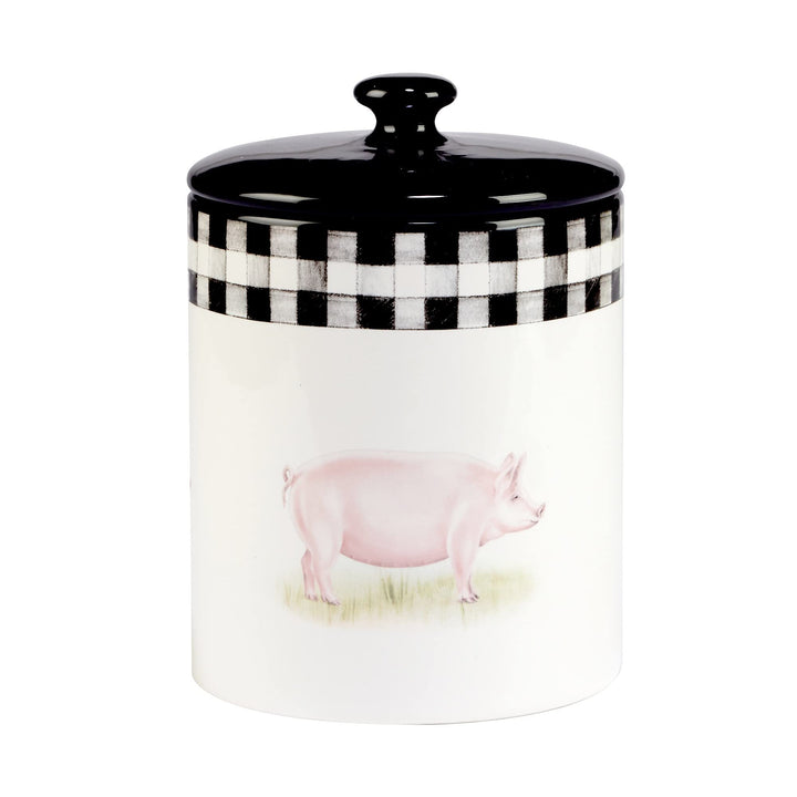 3-Piece Canister Set 52 Oz 74 96 Oz. Black Multi Color White Country Ceramic - Diamond Home USA