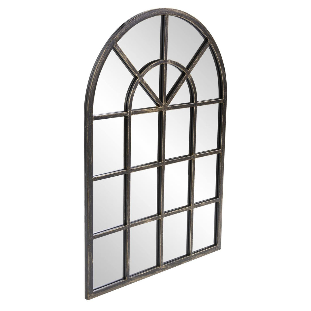Howard Elliott Collection Fenetre Oil-Rubbed Bronze 29" x 41" Arched Wall Mirror - Diamond Home USA