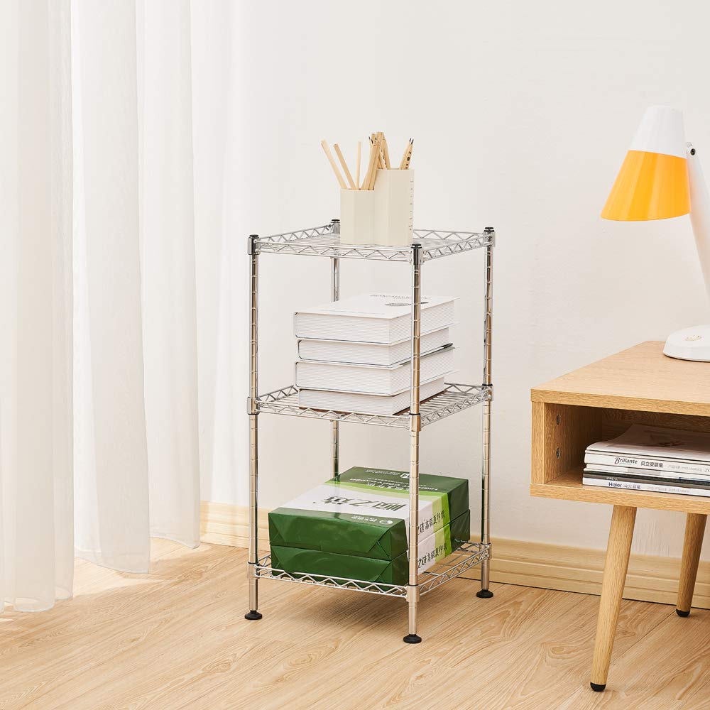 LIUHOUE 3-Tier Steel Wire Shelving Tower L30xw30xh60cm - Diamond Home USA