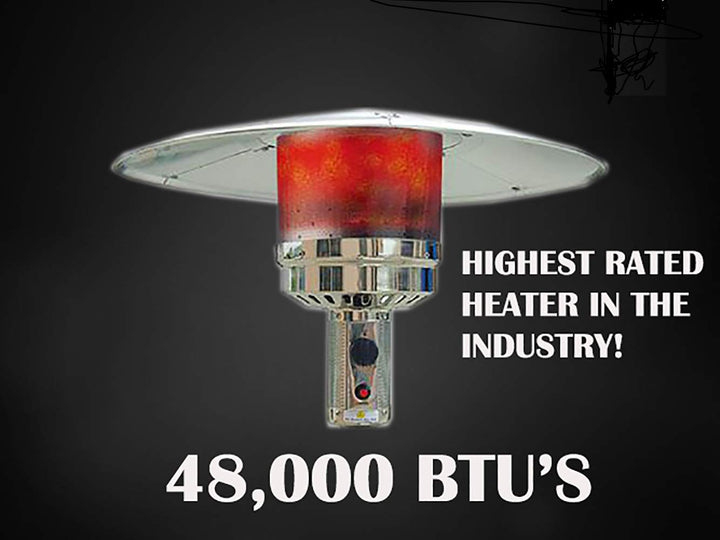 Hiland HLDS01-SSBLT 48 000 BTU Propane Patio Heater with Wheels Large Black - Diamond Home USA