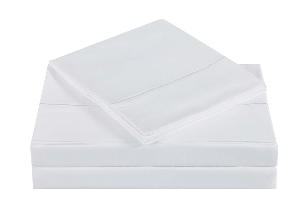 Charisma 310 Thread Count Classic Solid Cotton Sateen Queen Sheet Set Bright - Diamond Home USA