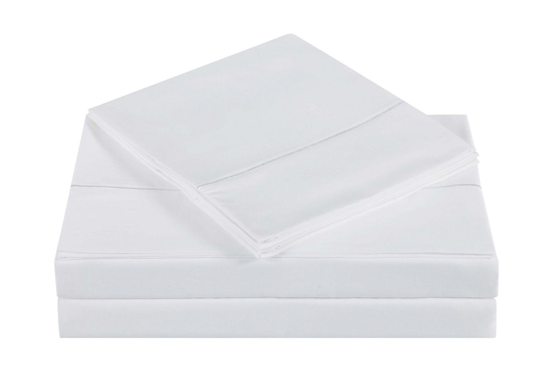 Charisma 310 Thread Count Classic Solid Cotton Sateen Queen Sheet Set Bright - Diamond Home USA