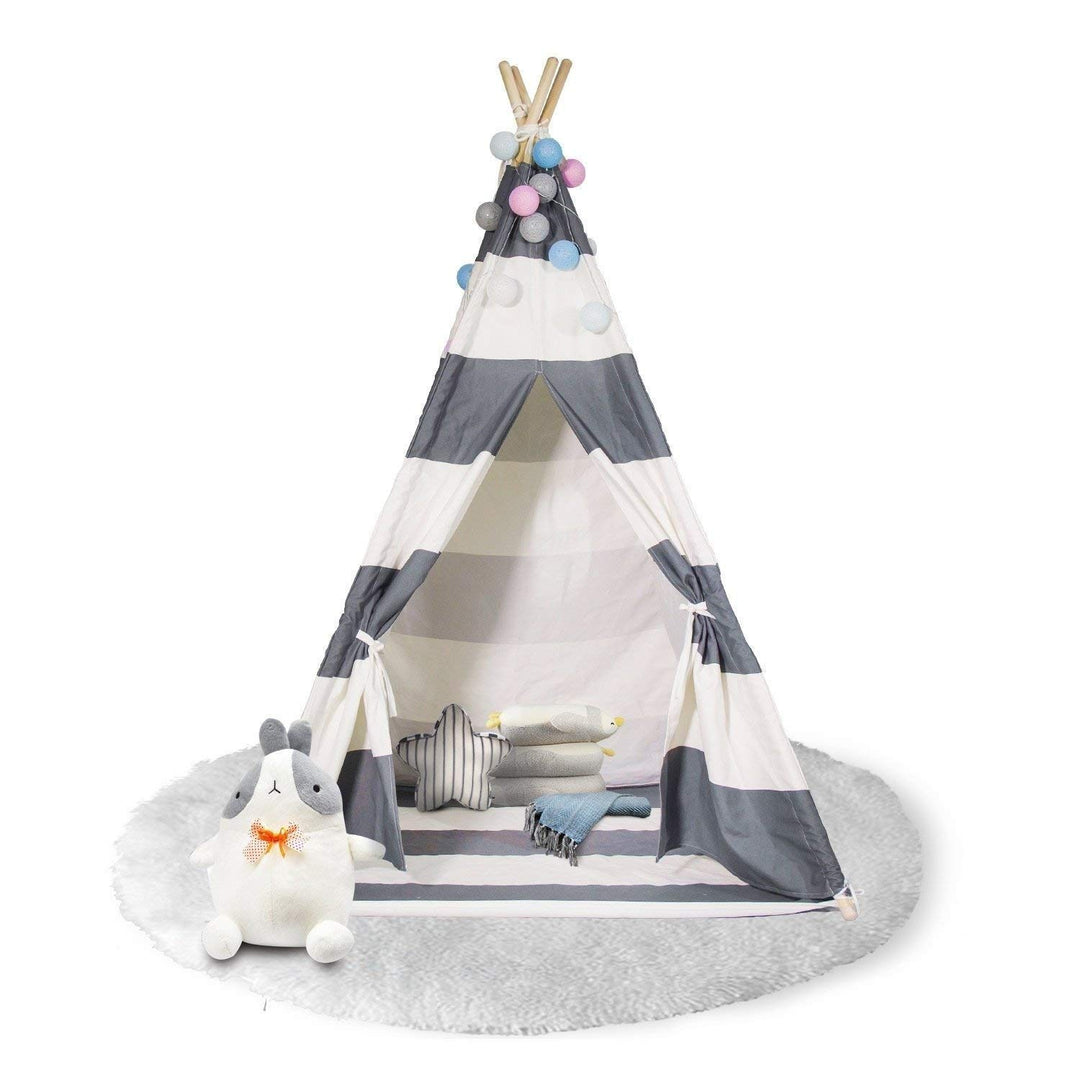 Teepee Tent for Kids with Carry Toys Girls/Boys Girls Grey - Diamond Home USA