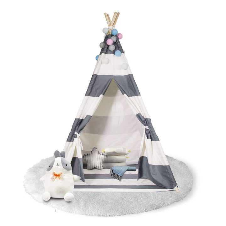 Teepee Tent for Kids with Carry Toys Girls/Boys Girls Grey - Diamond Home USA
