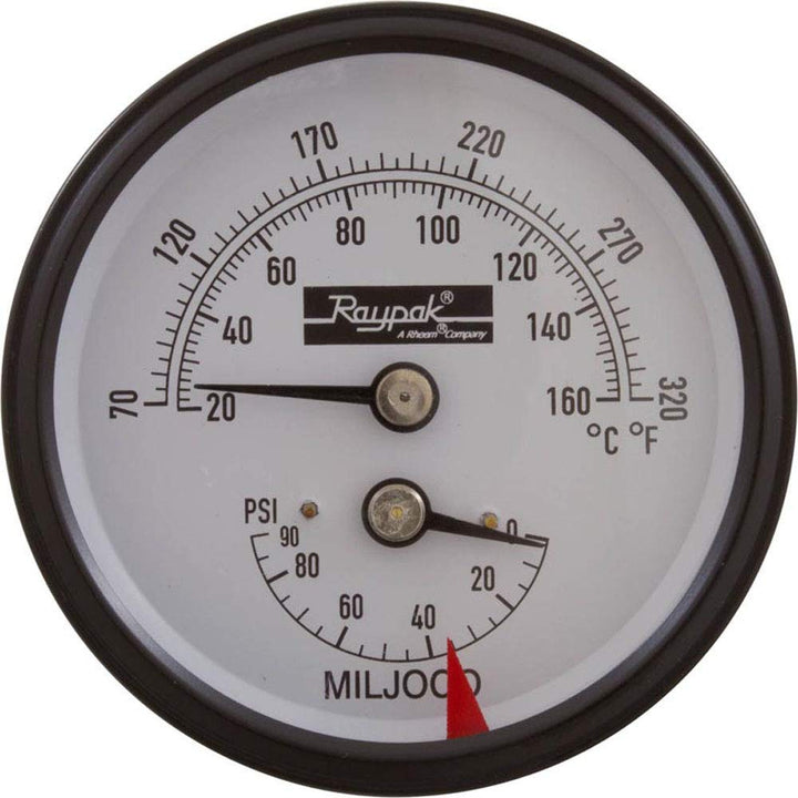 Raypak 007205F Temperature and Pressure Gauge
