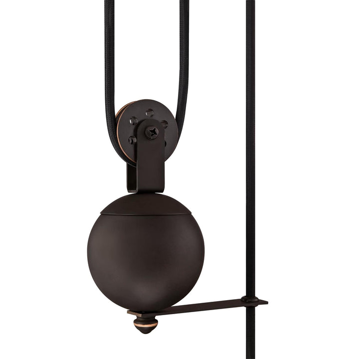 Iron Hill One-Light Indoor Pulley Oil Rubbed Bronze Finish with Highlights - Diamond Home USA