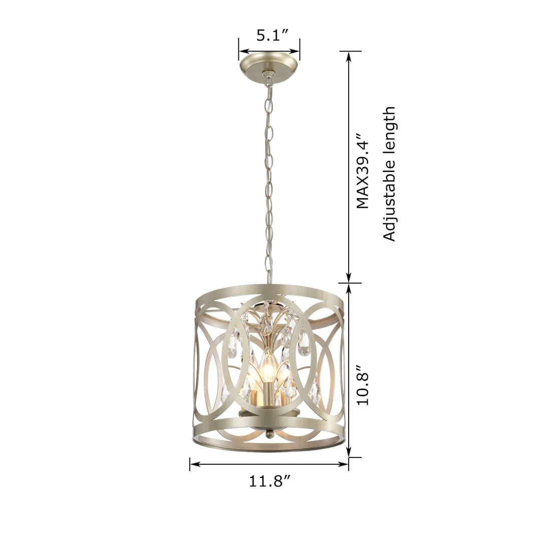The Lighting Store Aurelia 3-light Light Gold with Bronze Metal Cage Drum - Diamond Home USA
