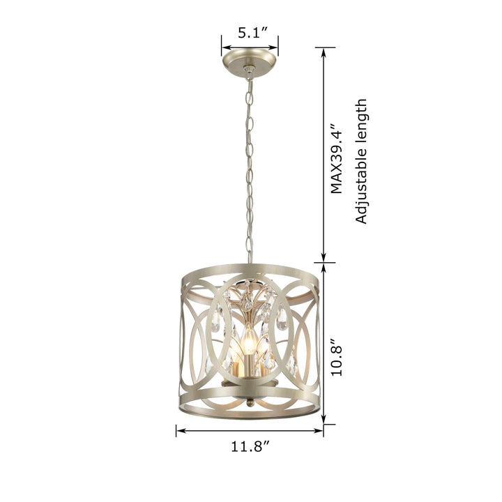 The Lighting Store Aurelia 3-light Light Gold with Bronze Metal Cage Drum - Diamond Home USA