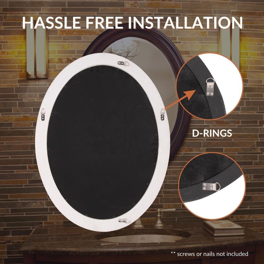 Howard Elliott George Oval Oil Rubbed Bronze all Mirror Oval Bevelled Hanging - Diamond Home USA