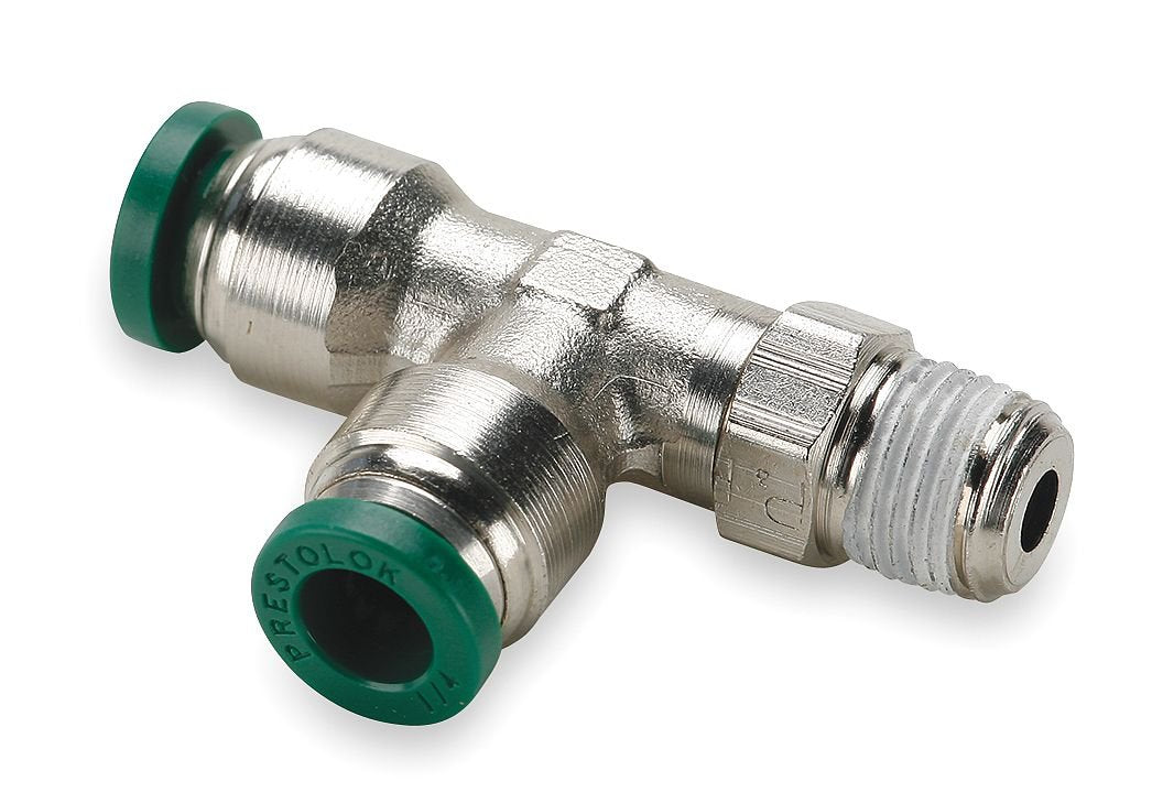 Parker Hannifin W171PLP-4-4 Prestolok PLP Nickel Plated Brass Male Run Tee