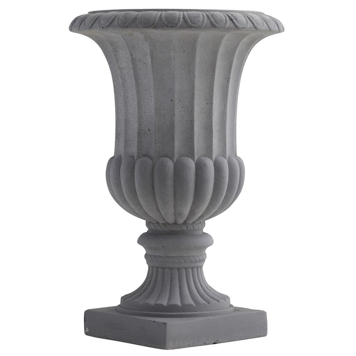 Indoor/Outdoor 16.5-inch Decorative Urn Grey Clay Stone