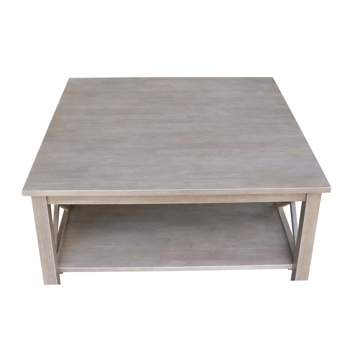 International Concepts Hampton Square Coffee Table Washed Gray Taupe - Diamond Home USA