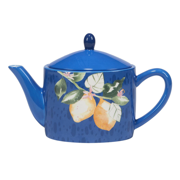 Lemonade Teapot 10.25" X 4.75" 36oz 36 Oz Blue Multi Color Ceramic