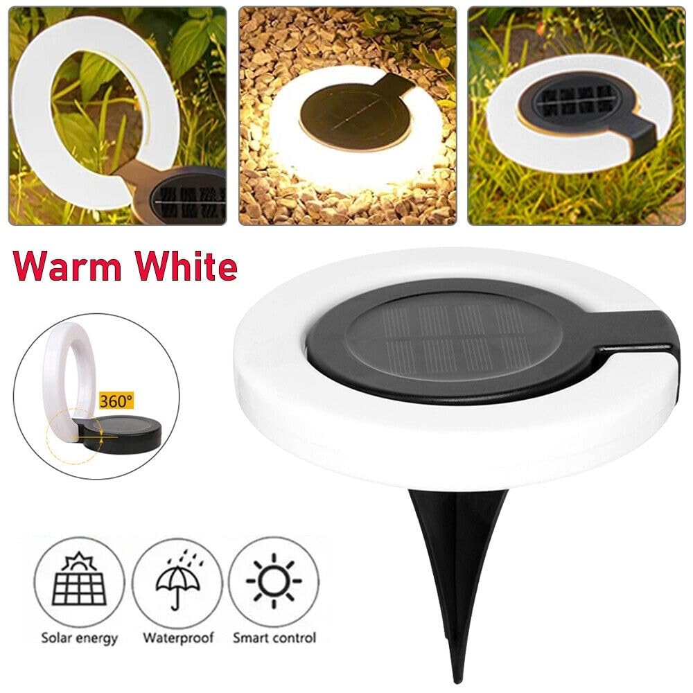 Rotatable Solar Led Ground Light White - Diamond Home USA