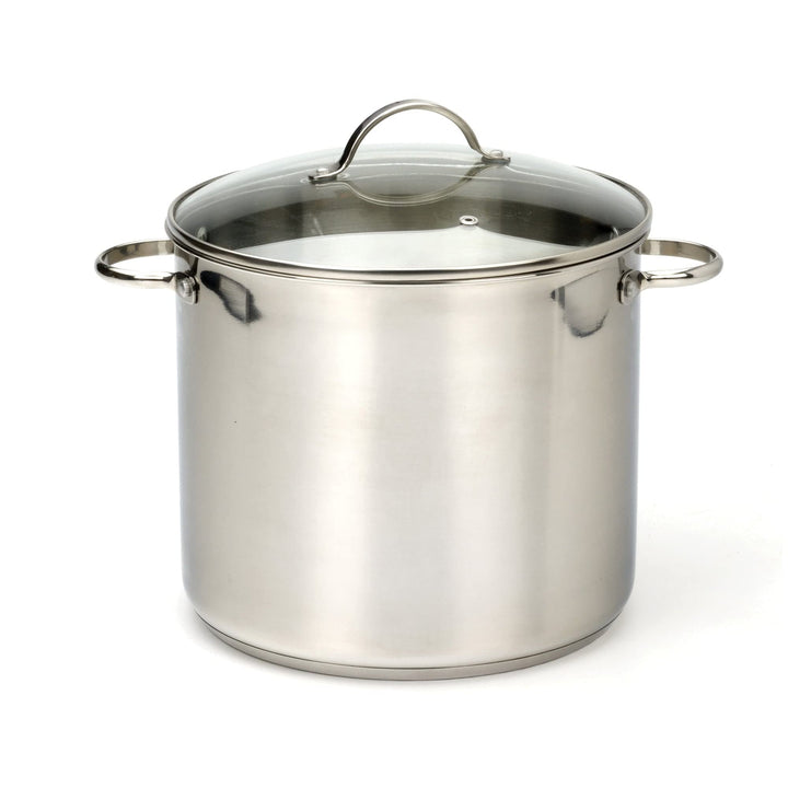 12 Qt Stockpot Induction Silver Stainless Steel
