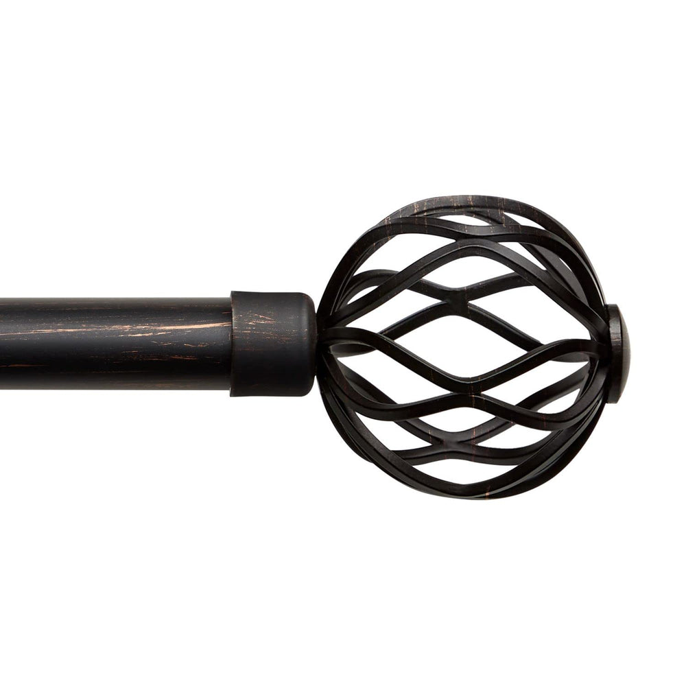 Exclusive Home Ogee 1" Curtain Rod and Coordinating Finial Set Oil Rubbed Bronze - Diamond Home USA