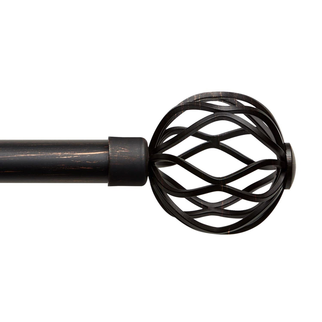 Exclusive Home Ogee 1" Curtain Rod and Coordinating Finial Set Oil Rubbed Bronze - Diamond Home USA