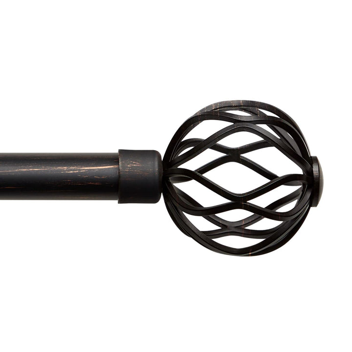 Exclusive Home Ogee 1" Curtain Rod and Coordinating Finial Set Oil Rubbed Bronze - Diamond Home USA