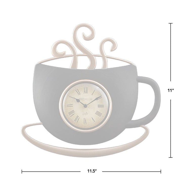 Latte Cup Clock Plastic Brown Farmhouse Novelty Bronze Finish - Diamond Home USA