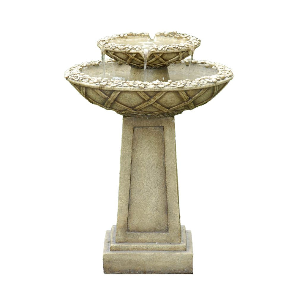 Jeco Polyresin & Fiberglass Tiered Bird Bath Fountain