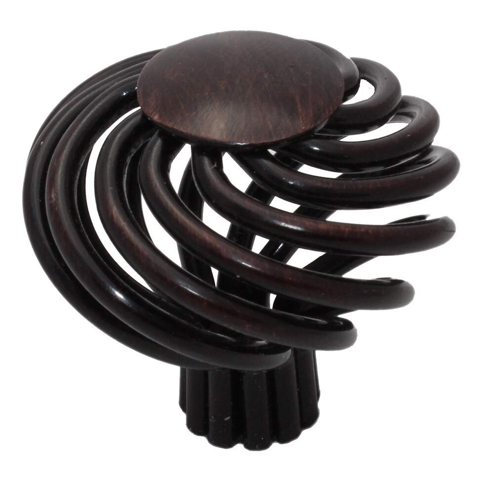 1.5-inch Oil Rubbed Bronze Round Birdcage Cabinet Knobs (Pack of 10) Brown Metal