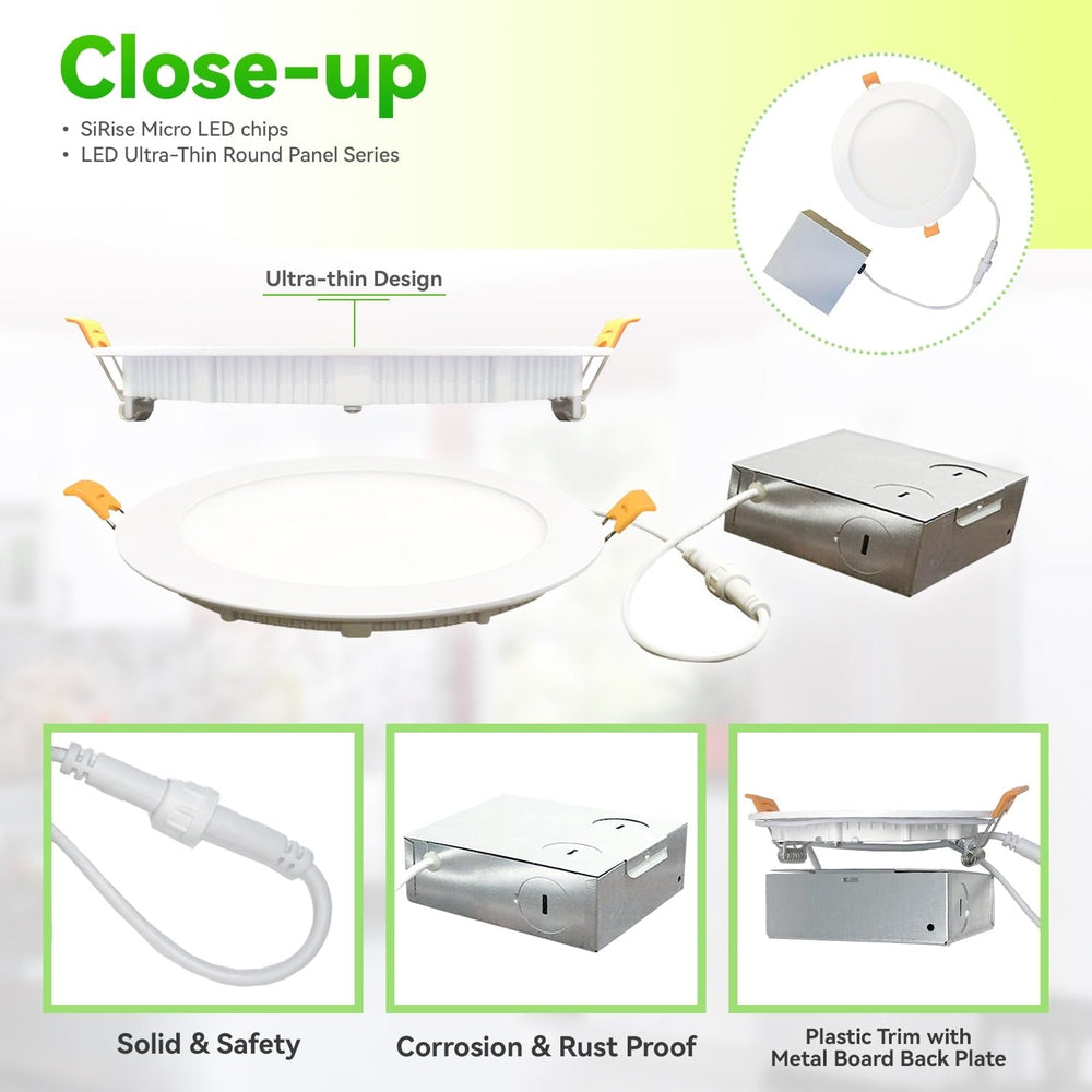 Led 6" Recessed Light with Dimmable 5 Color Temperature Selectable White 14w - Diamond Home USA