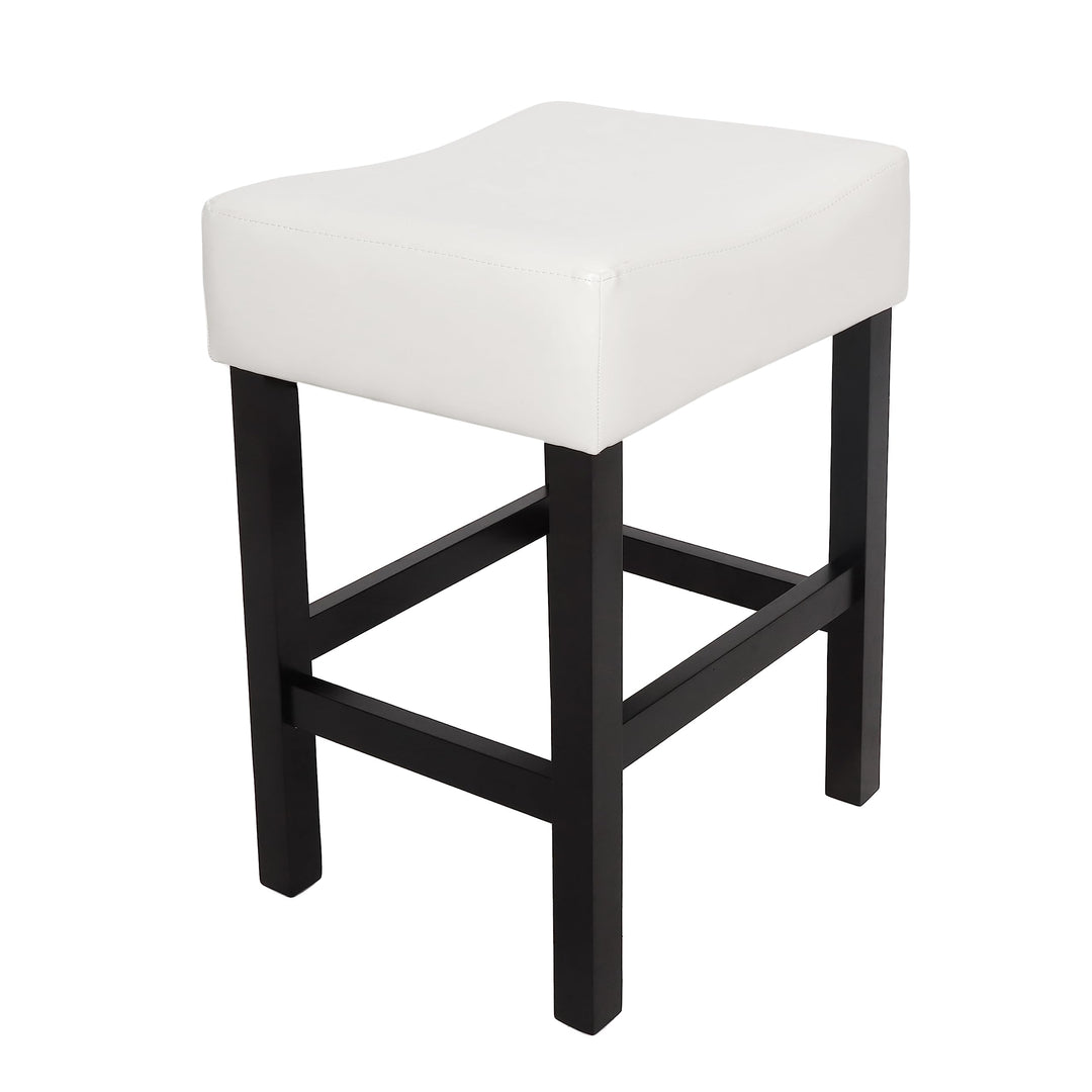 Christopher Knight Home Lopez Backless Leather Counter Stools 2-Pcs Set Ivory - Diamond Home USA