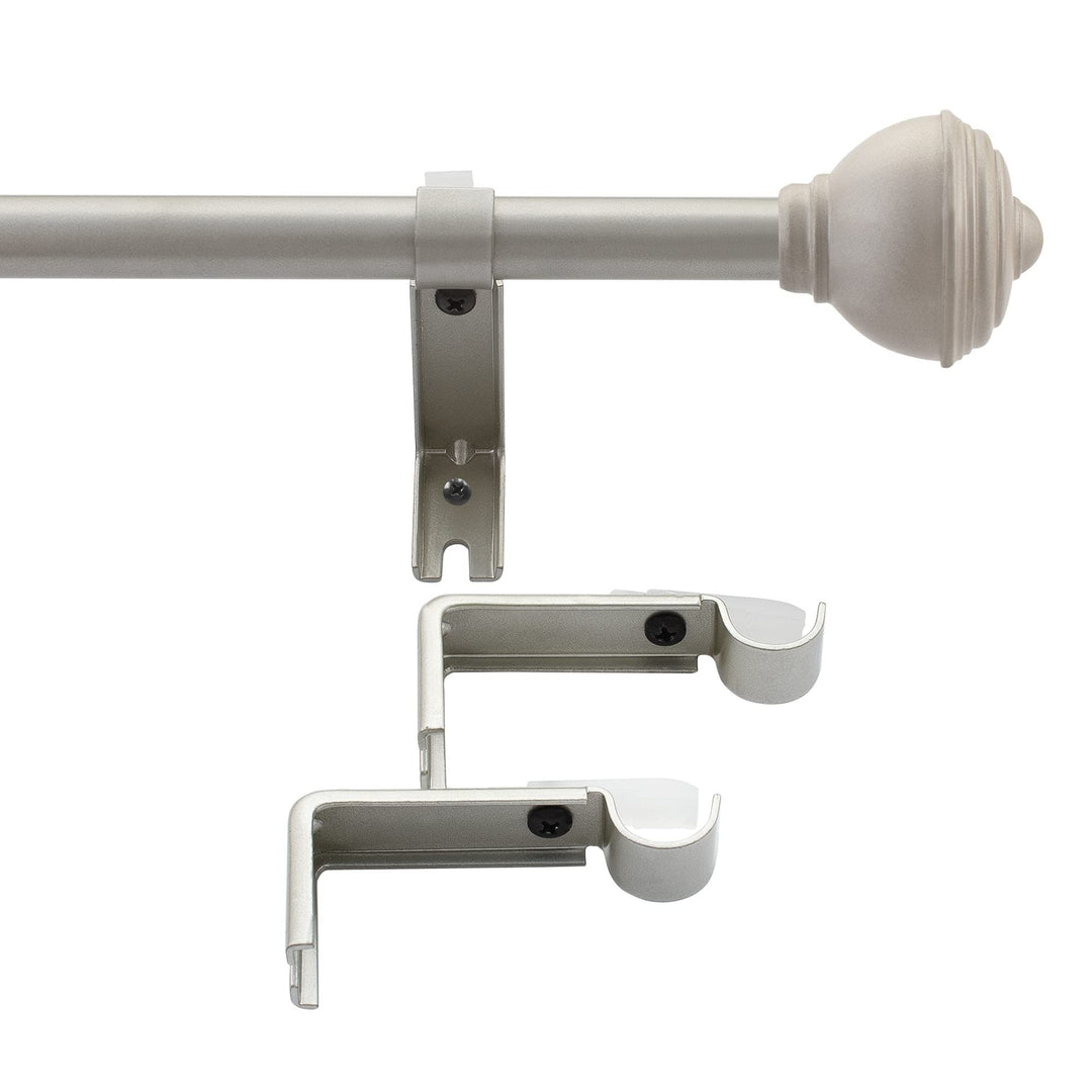 Window 2 Pack Single Curtain Rod With Urn Finials Brackets Set 28" To 48" 5/8 - Diamond Home USA
