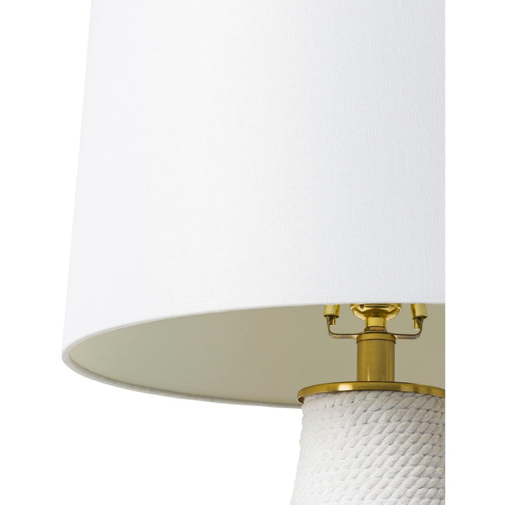 Nautical Rope Wrapped Table Lamp 28" h X 16" w 16" d Gold White Bohemian - Diamond Home USA
