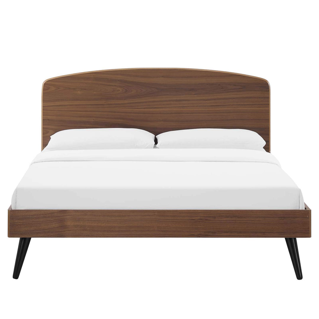 Modway Bronwen Full Wood Platform Bed in Walnut - Diamond Home USA