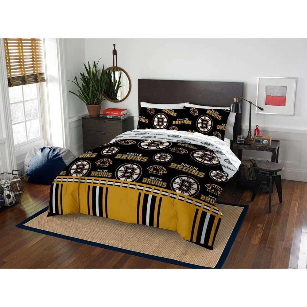 The Northwest Company NHL Boston Bruins Bed in a Bag Set Queen Rotary Legacy