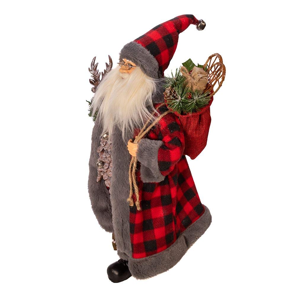 Kurt Adler Kringle Klaus Santa Figure 18-inches Height Red and Gray Polyester - Diamond Home USA