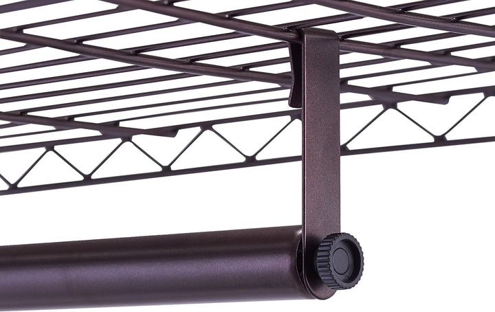 TRINITY Rolling Garment Rack With Shelves And Storage Hooks For Clothing Storage Dark Bronze - Diamond Home USA