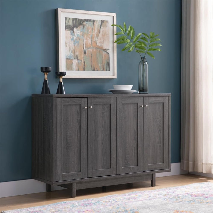 Modern Buffet Distressed Grey Contemporary Wood