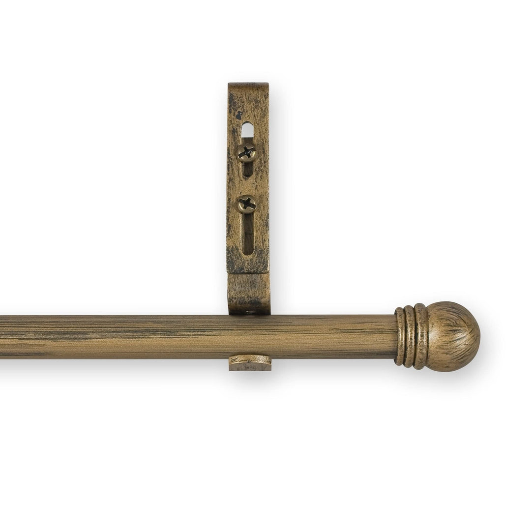 Unique Adjustable Curtain rods 98-Inch to 144-Inch Ball Style Gold Antique Gold