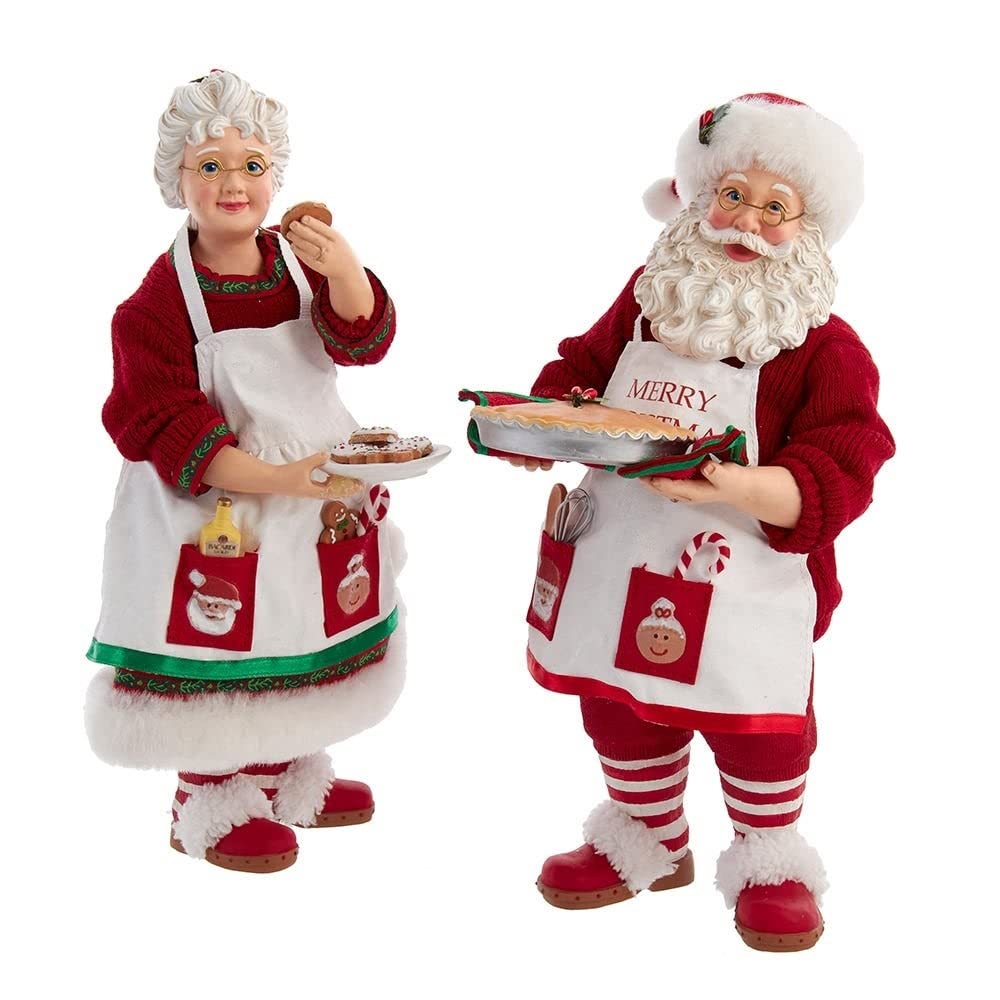 10.5-inch Mr. and Mrs. Santa 2-Piece Set Multi Color