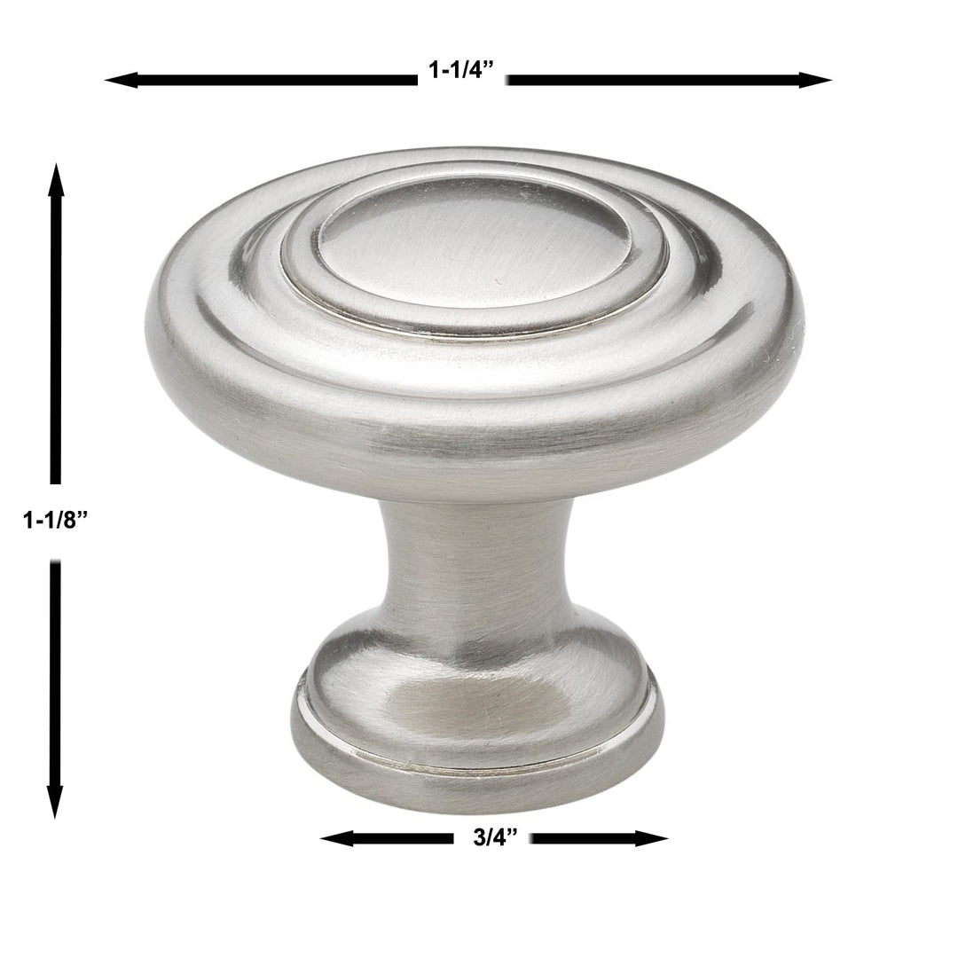 GlideRite Hardware 5415-P-25 1.25 inch Diameter Classic Round Ring Cabinet Knobs - Diamond Home USA