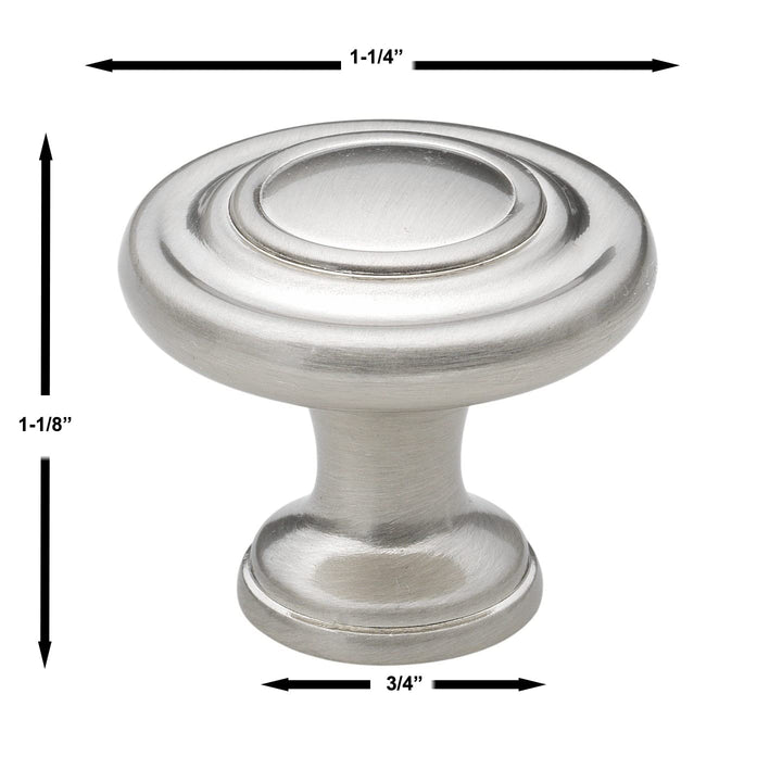 GlideRite Hardware 5415-P-25 1.25 inch Diameter Classic Round Ring Cabinet Knobs - Diamond Home USA