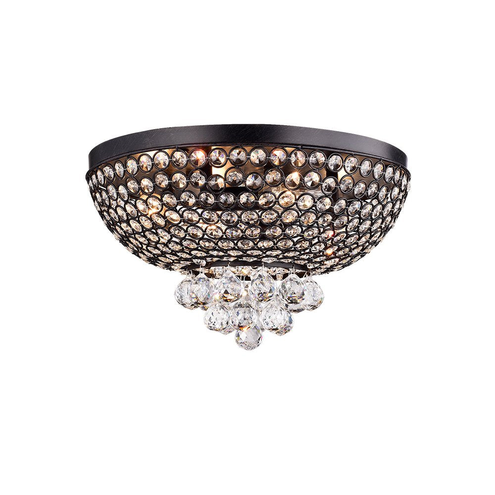 Warehouse of Tiffany RL884BL Drimil Antique Bronze Crystal Ceiling Lamp 7"H x
