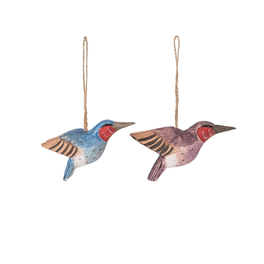 Hummingbird Ornaments Set of 3 3.82" X 2.87" 2.68" Multi Color Animals Synthetic - Diamond Home USA