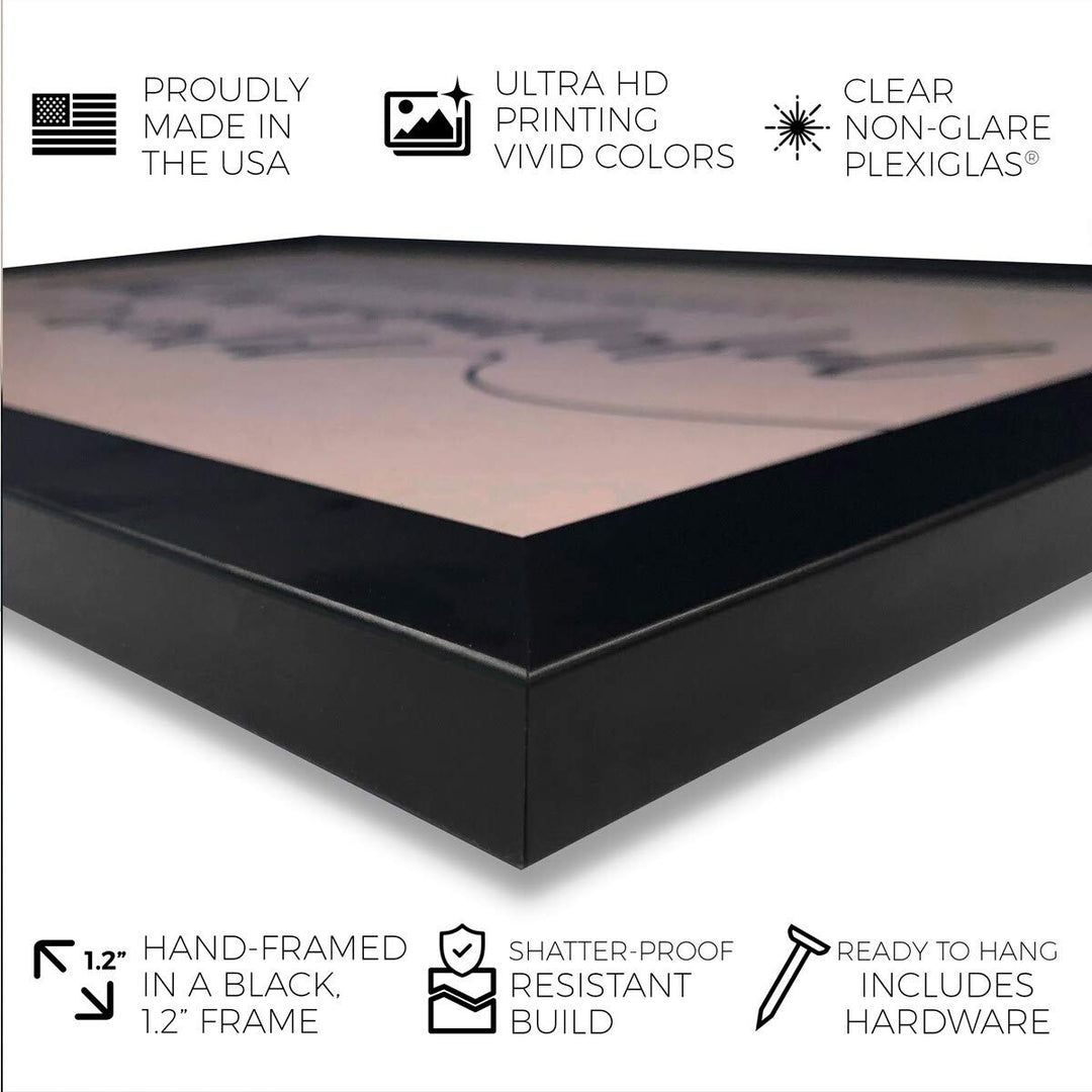 Sports and Teams Framed Wall Art Prints 'll Helmet Blue Chalkboard' - Diamond Home USA