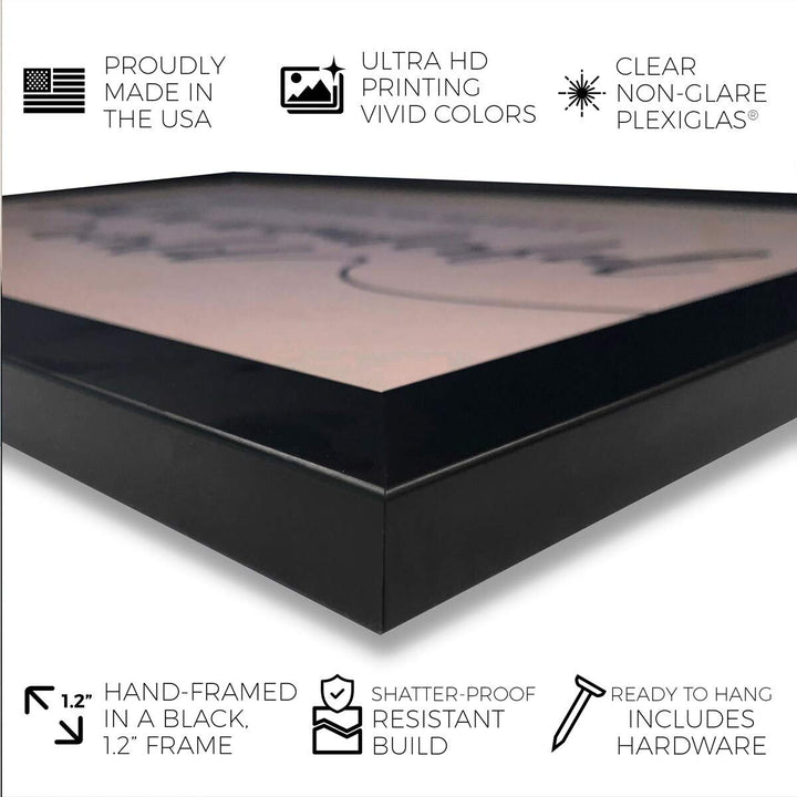 Sports and Teams Framed Wall Art Prints 'll Helmet Blue Chalkboard' - Diamond Home USA