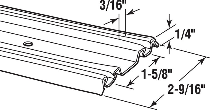 Prime-Line N 6881 by-Pass Mirror Door Bottom Track 72 in. Roll-Formed Steel - Diamond Home USA