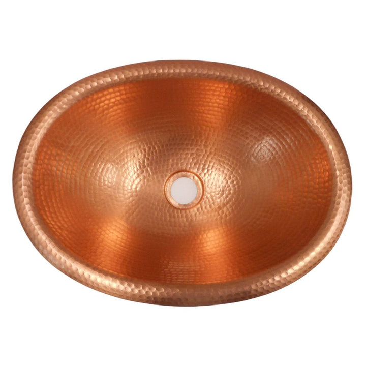 16" Oval Copper Bathroom Wine Whiskey Barrel Sink in Shiny Finish