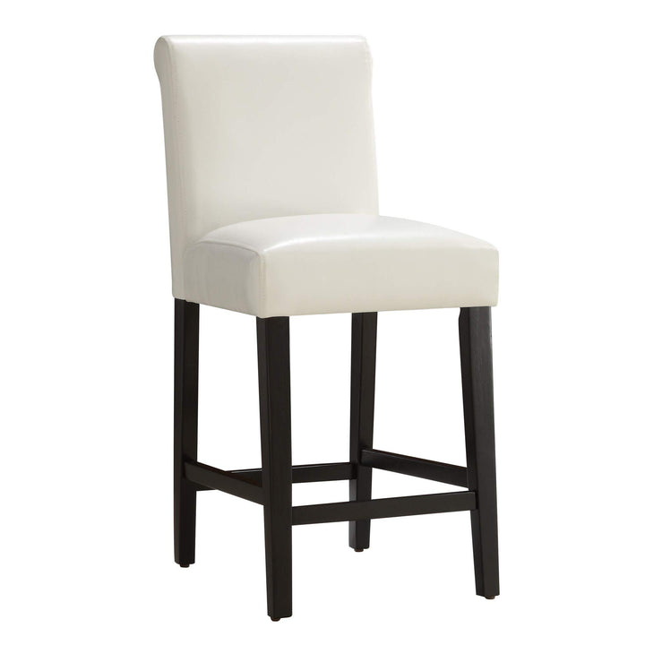 White Faux Leather 24-inch Counter Height High Back Stools (Set of 2) Bold - Diamond Home USA