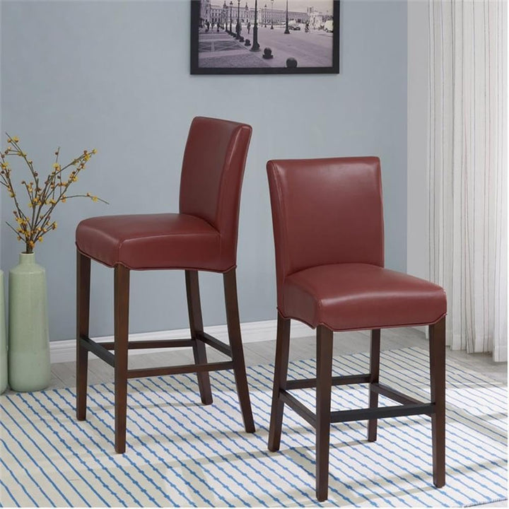 New Pacific Direct Milton Bonded Leather Counter Bar & Counter Stools Dark Brick pomegranate - Diamond Home USA