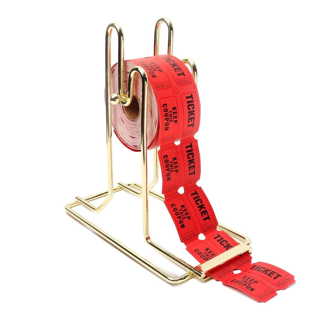 Brass Raffle Ticket Dispenser for Single Or Double Roll Tickets Lotteries Yellow