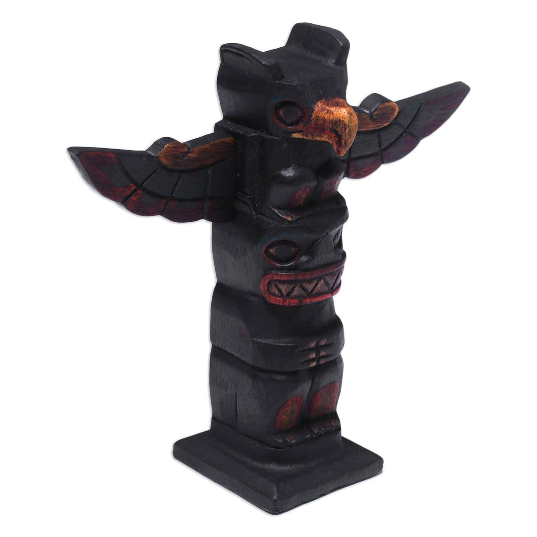 Handmade Totem Wood Statuette Brown - Diamond Home USA