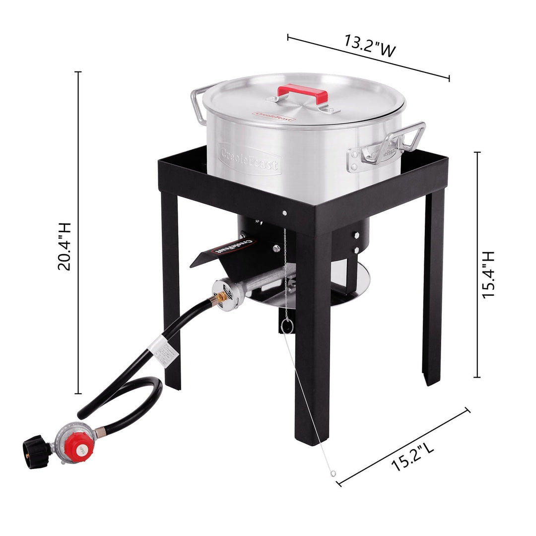 Feast Premium 30 Qt. Turkey And 10 Fish Fryer Boiler Steamer Set Btu Burner - Diamond Home USA